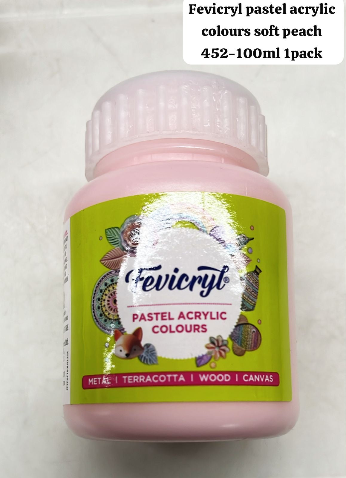 Fevicryl pastel acrylic colours soft peach452 100ml -1pack