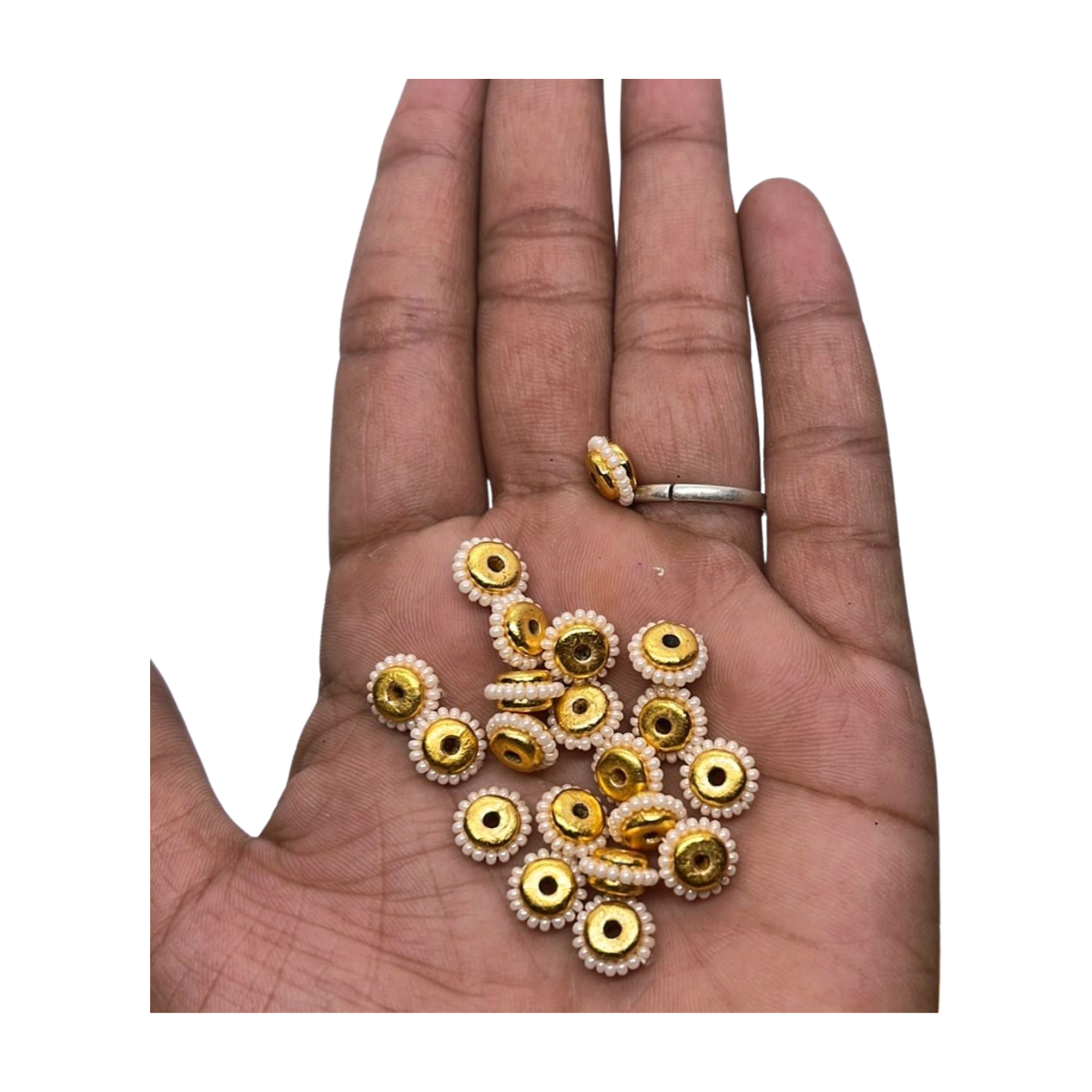 Pearl spacer  & golden Artificial jewelry making 40piece