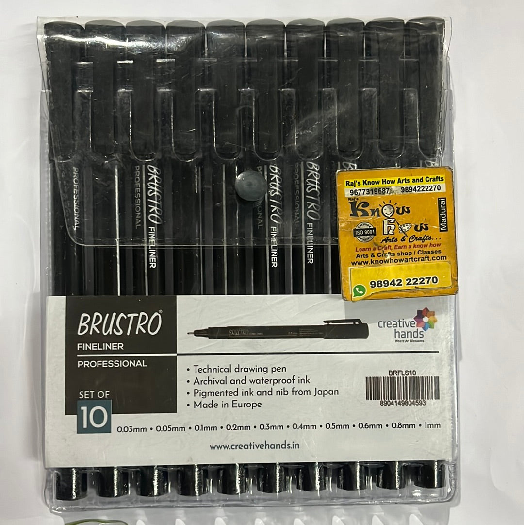 Brustro Fine liner pen - set  of 10