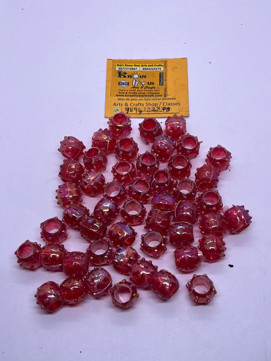 Acrylic red    color small beads -100g 8