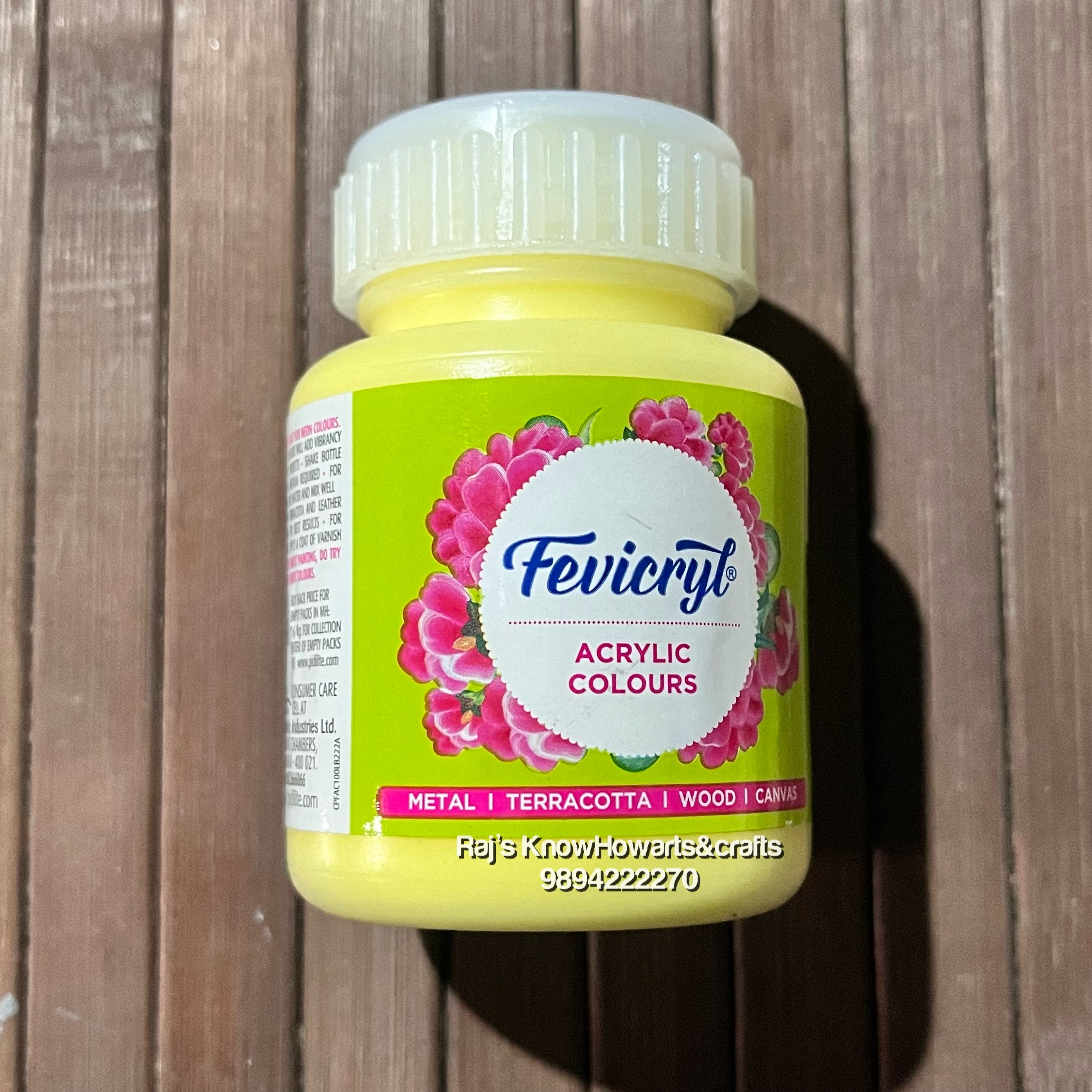 Lemon Yellow 100ml fevicryl Acrylic color -1 bottle