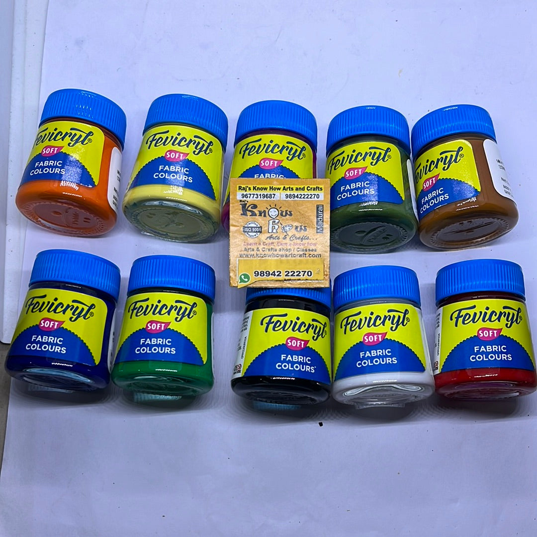 10 shade Fevicryl fabric  colours