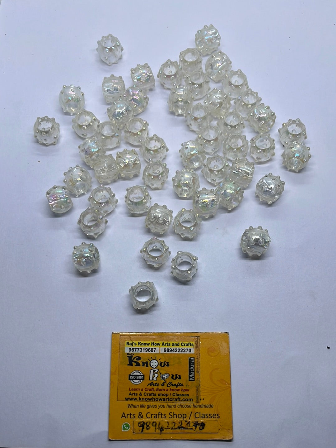 Acrylic white  color small beads -100g 3