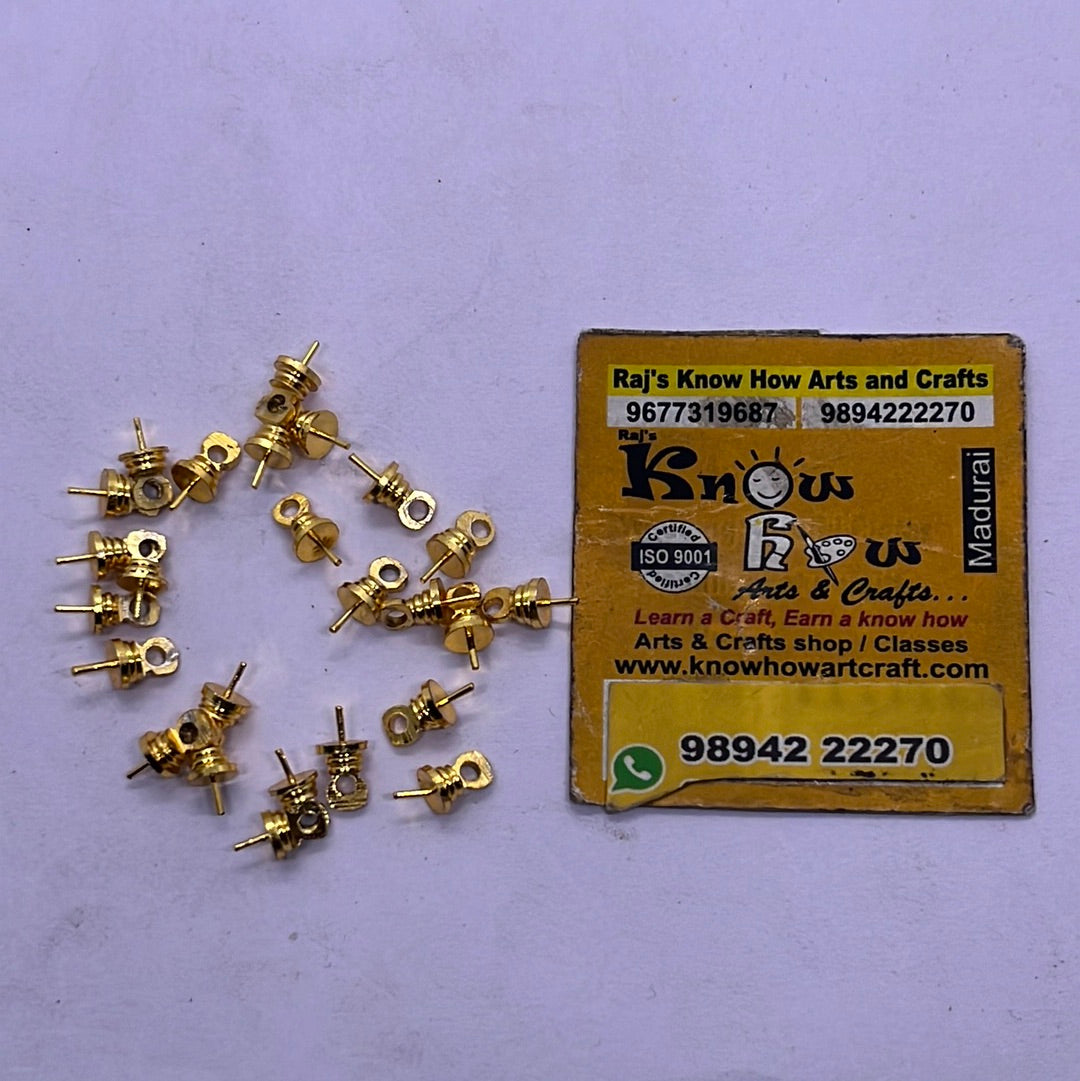 Brass earrings back screw earring finding 4pc in a pack