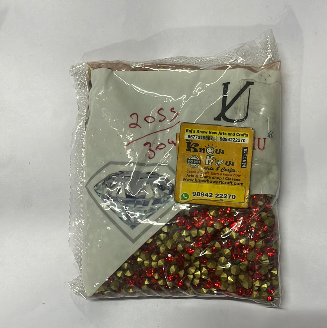 Red  SS20-(30Gross)AD stones- wholesale pack-1000stones
