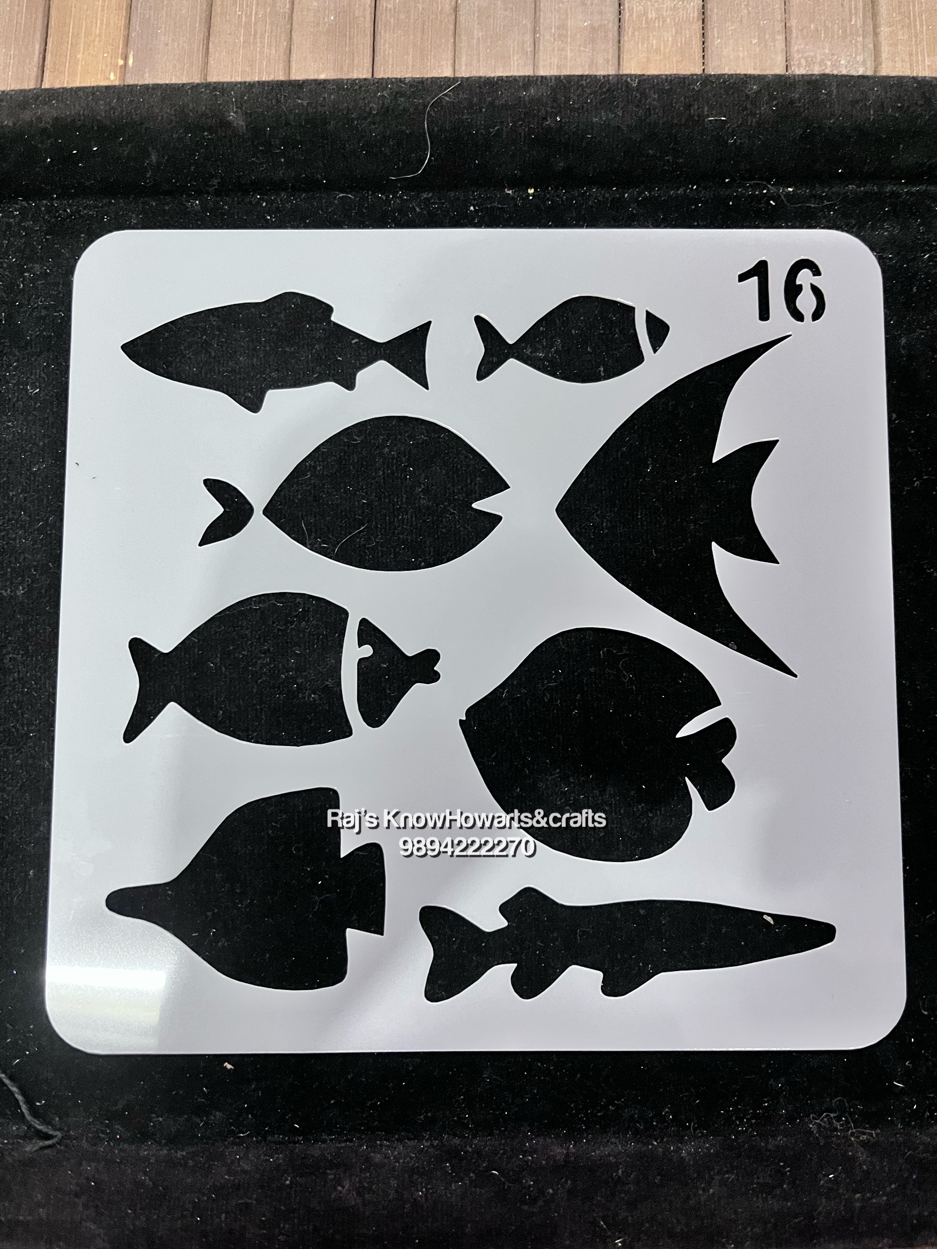 Fish stencil shape template 16