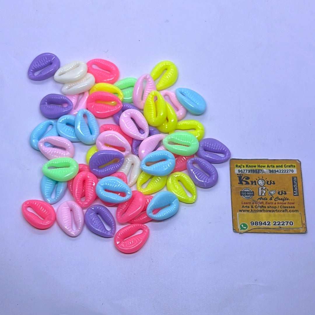 Colourful Shell  beads -50g in a pack