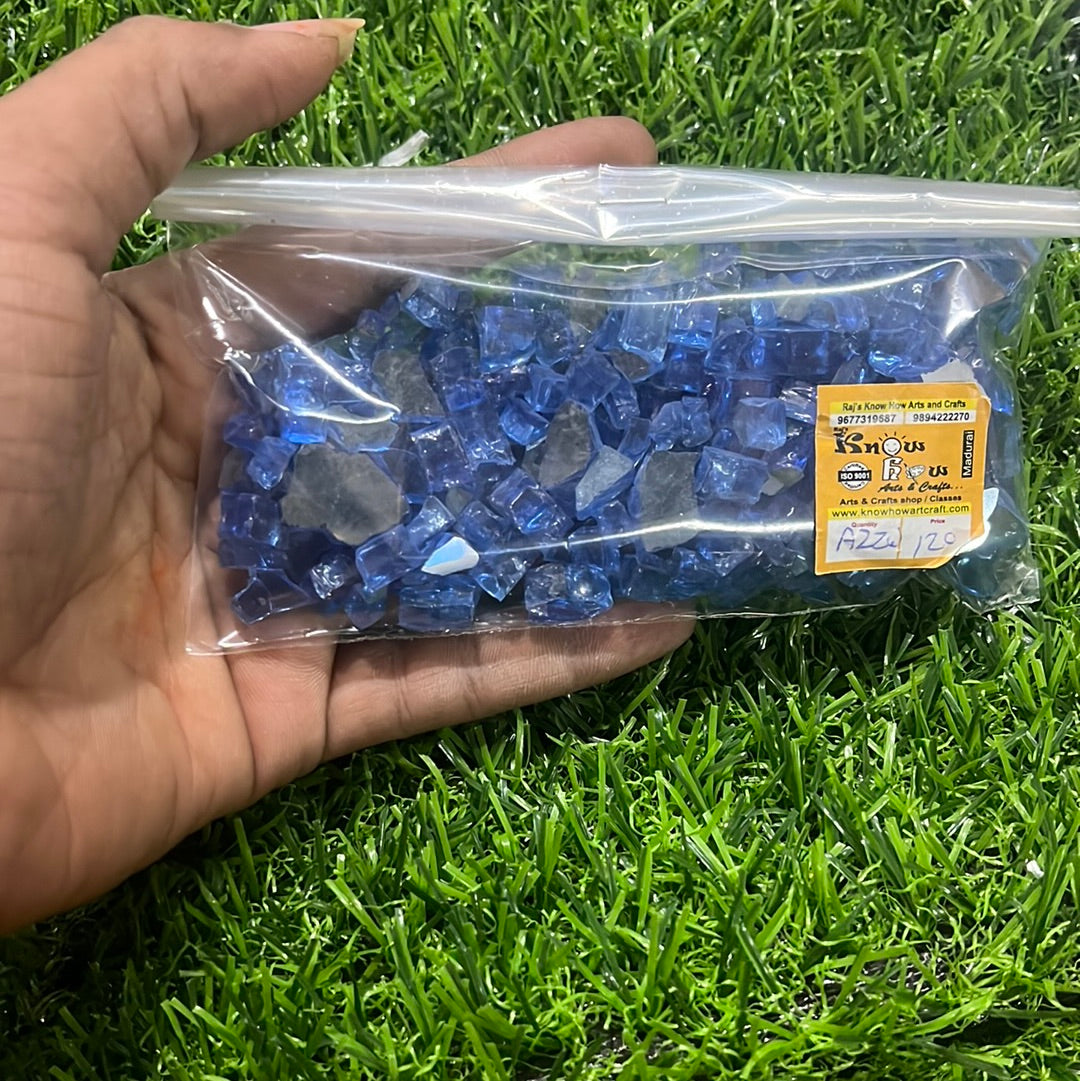 Cobalt blue glass stones 50g pack