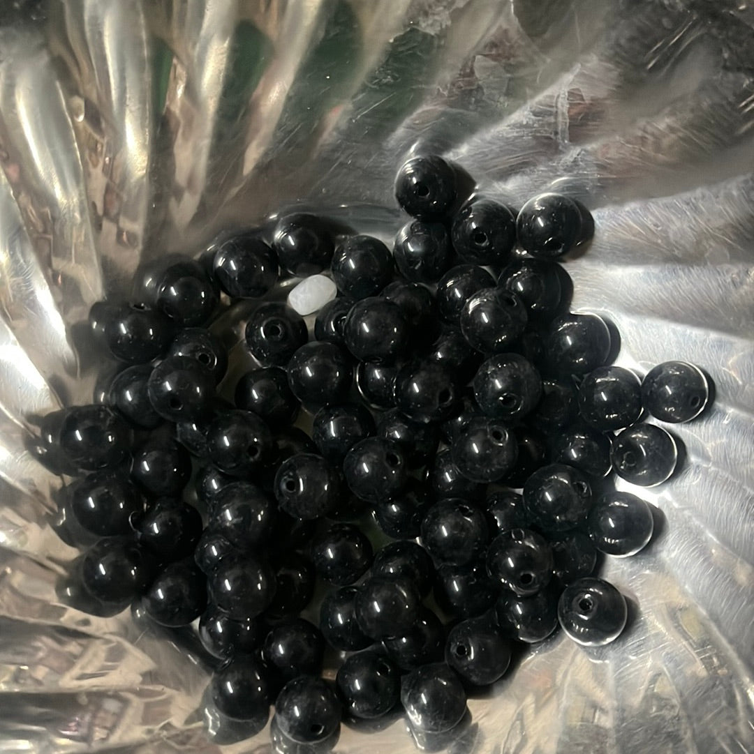 10mm black Glass Beads 50g pack