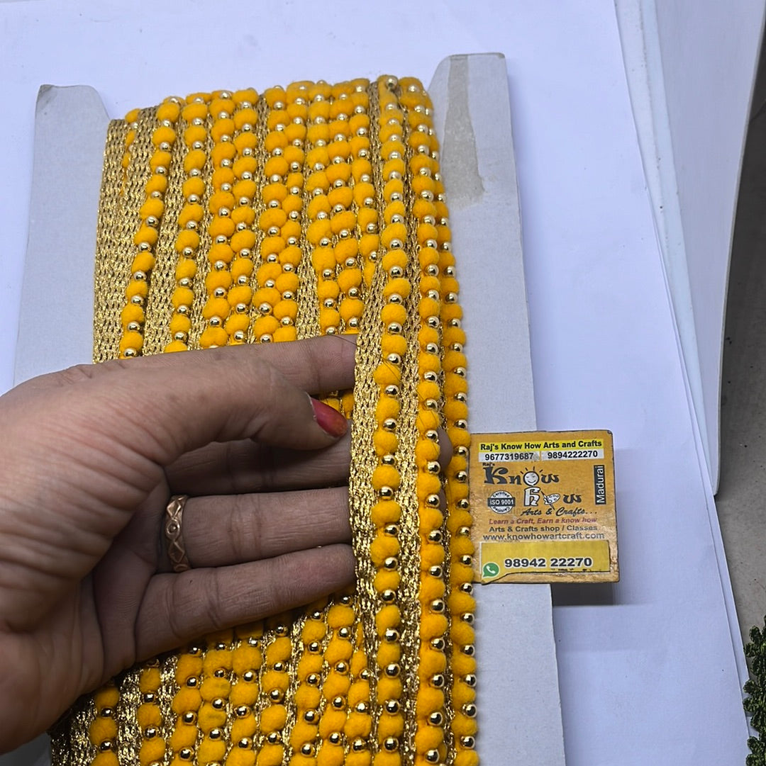 Bright yellow  golden stone lace - 1 meter