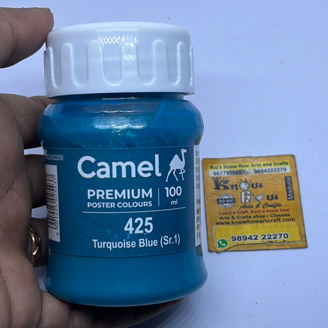 Camel premium poster colours  Turquoise blue 100 ml