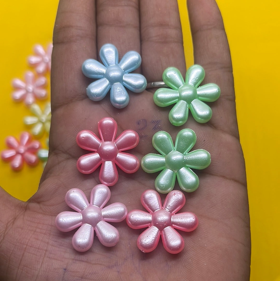 Pastel color flower design beads -50g 7