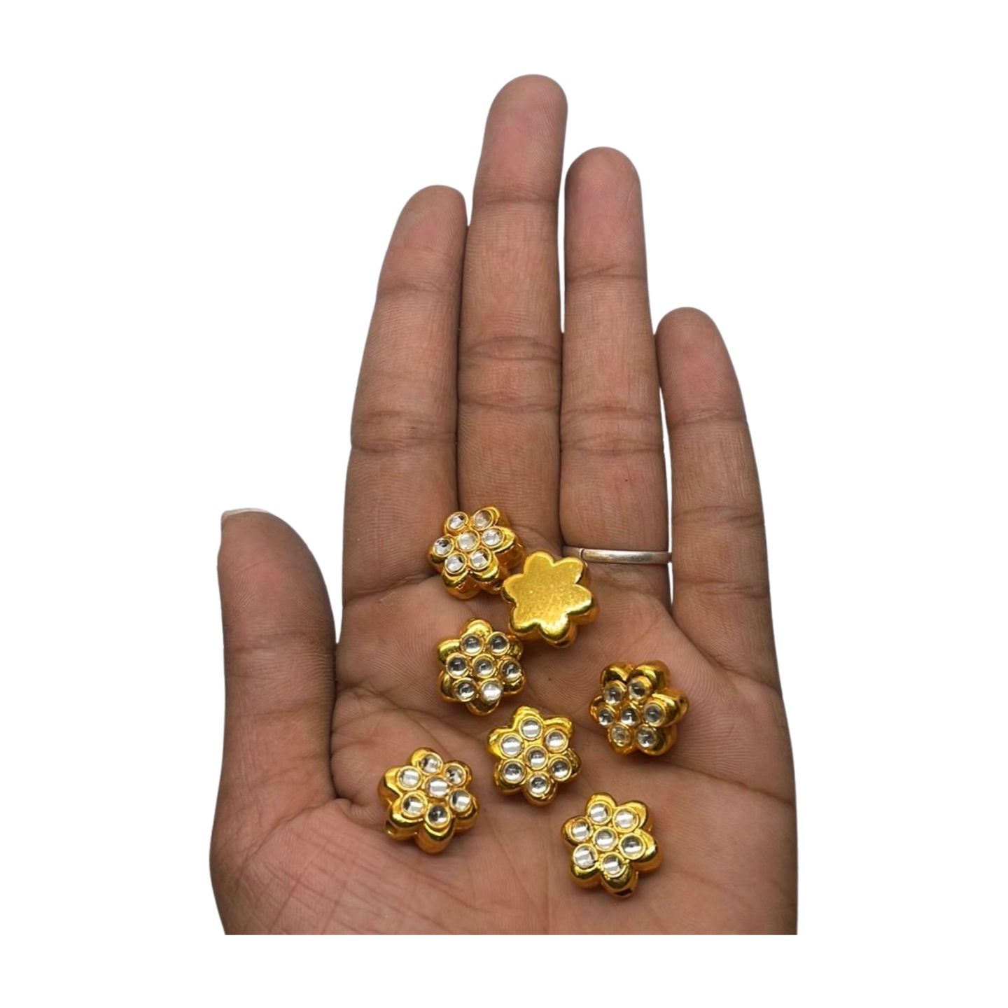 Artificial jewelry making accessories metal gold balls 5 piece