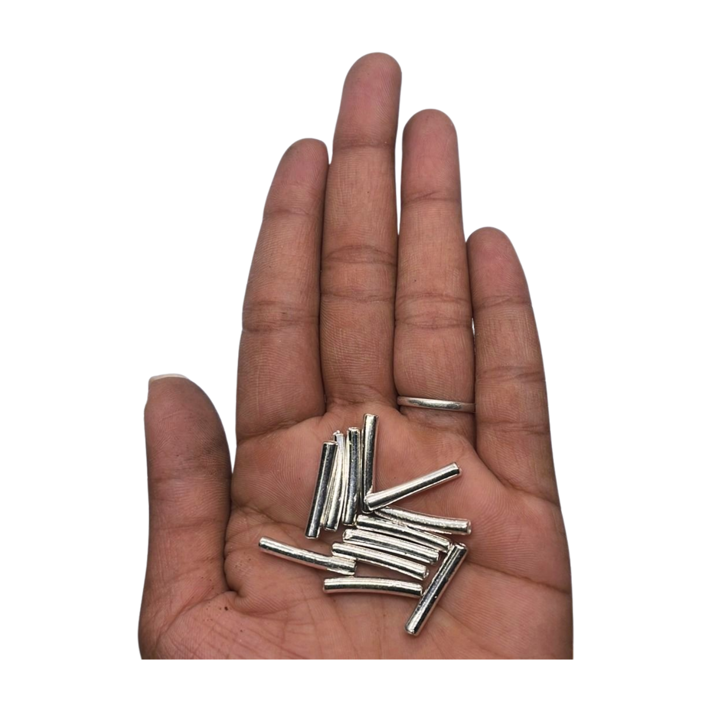 White  pipe tubes beads  jewelry making 2pc