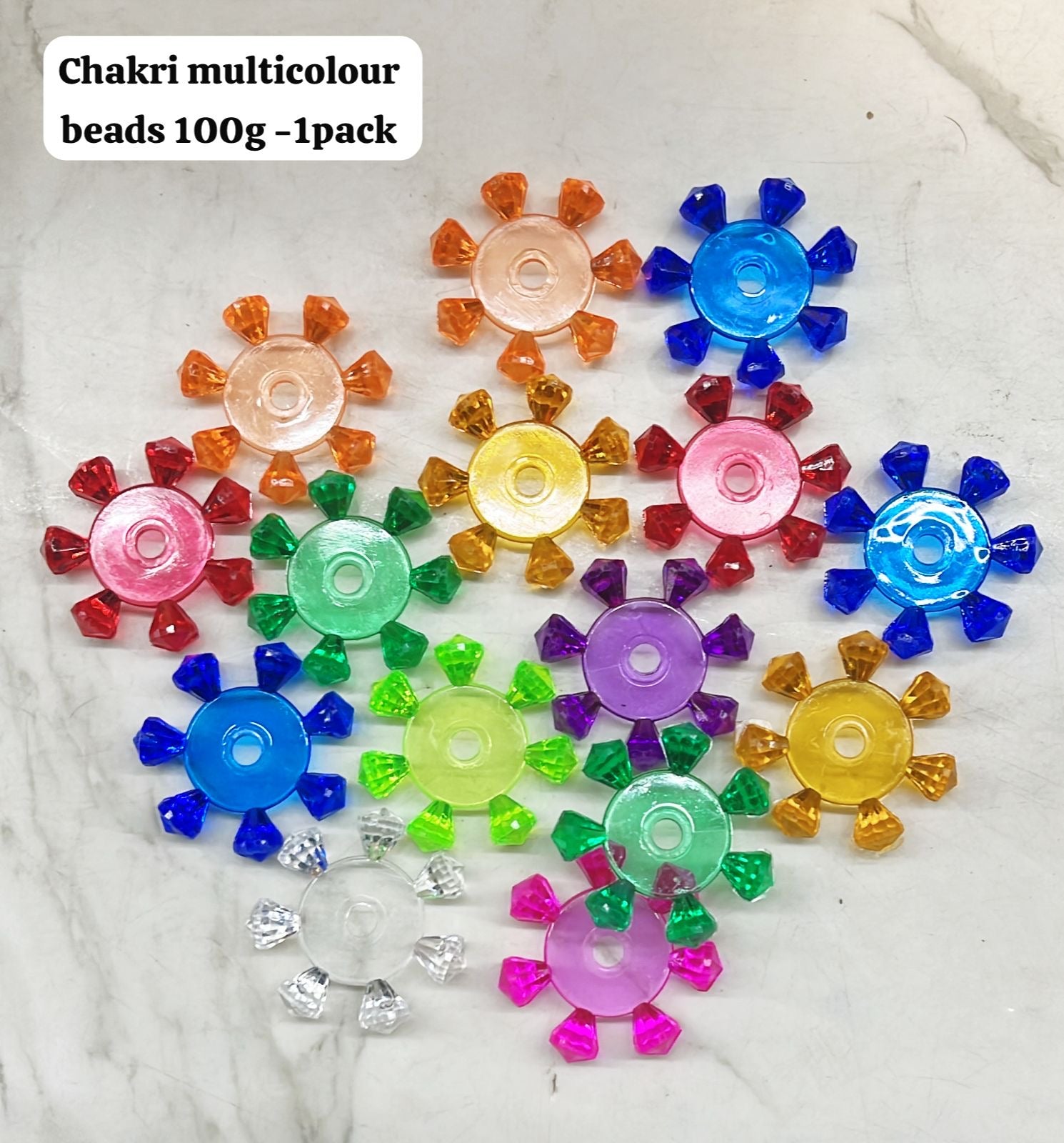 Chakri multicolour beads -100g pack