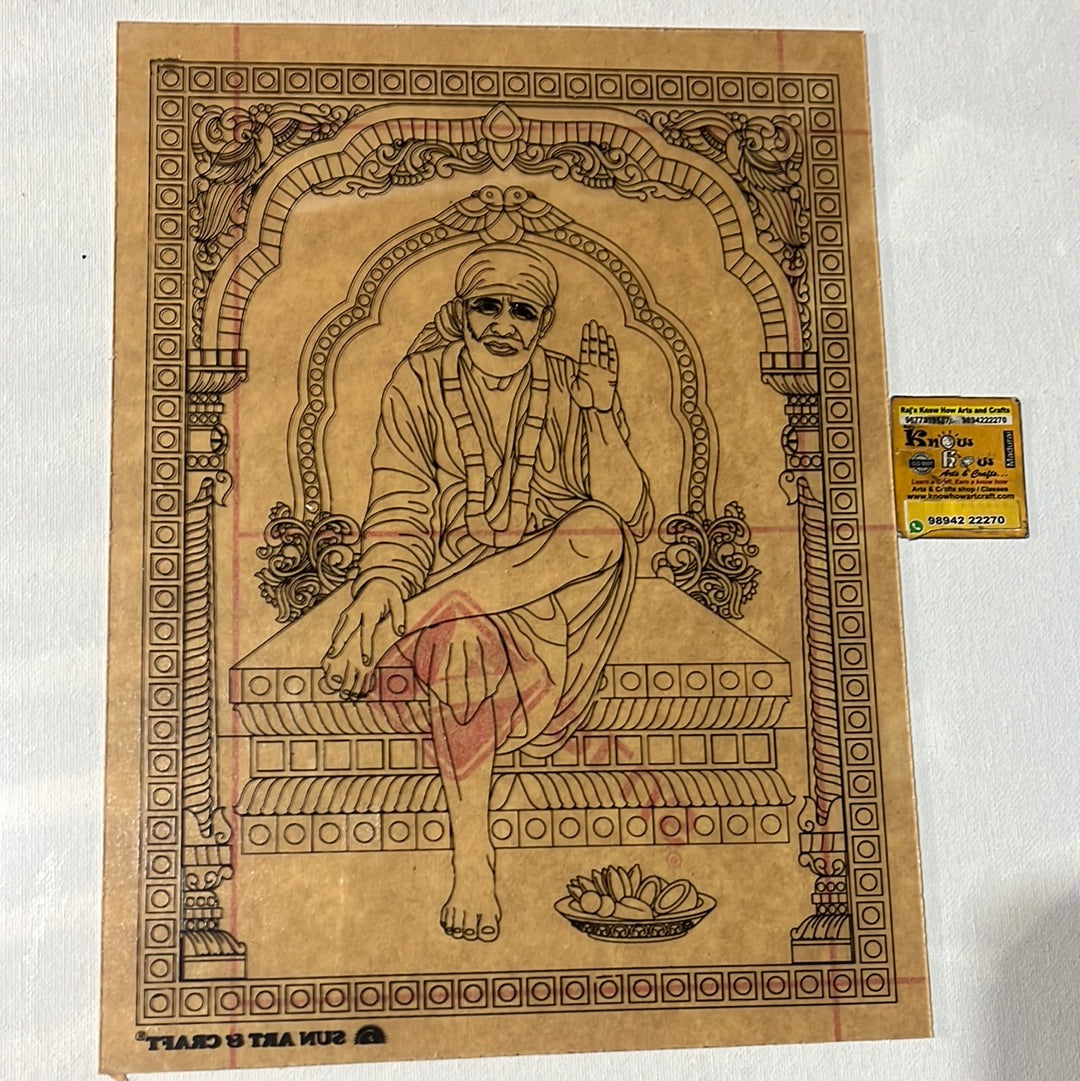 Saibaba  tanjore reverse glass painting