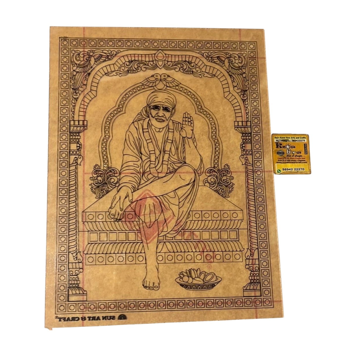 Saibaba  tanjore reverse glass painting