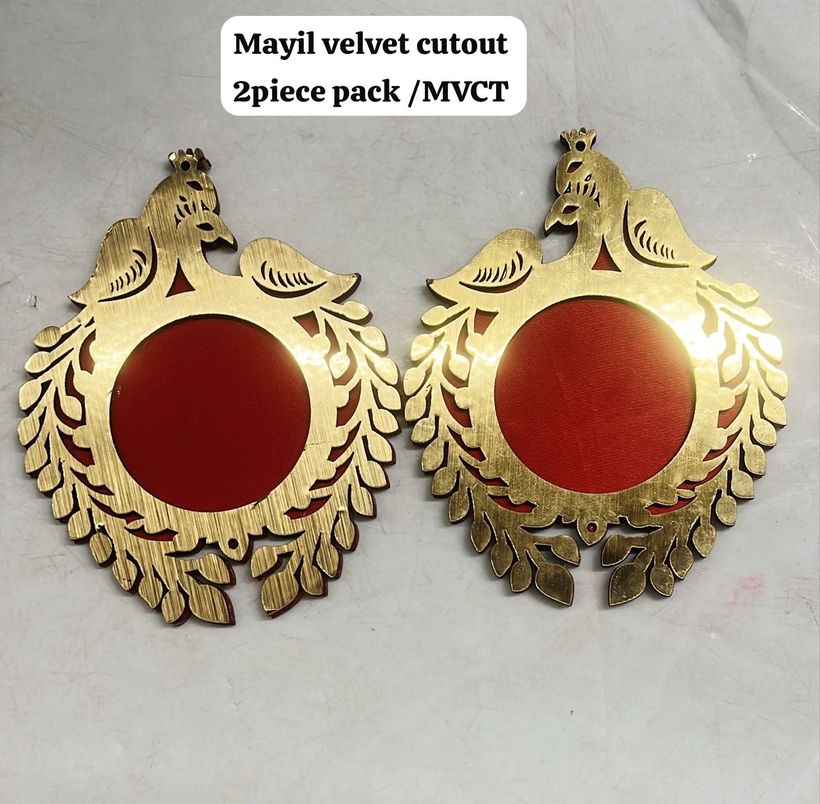 Mayil velvet wooden cutout-2piece pack/MVCT