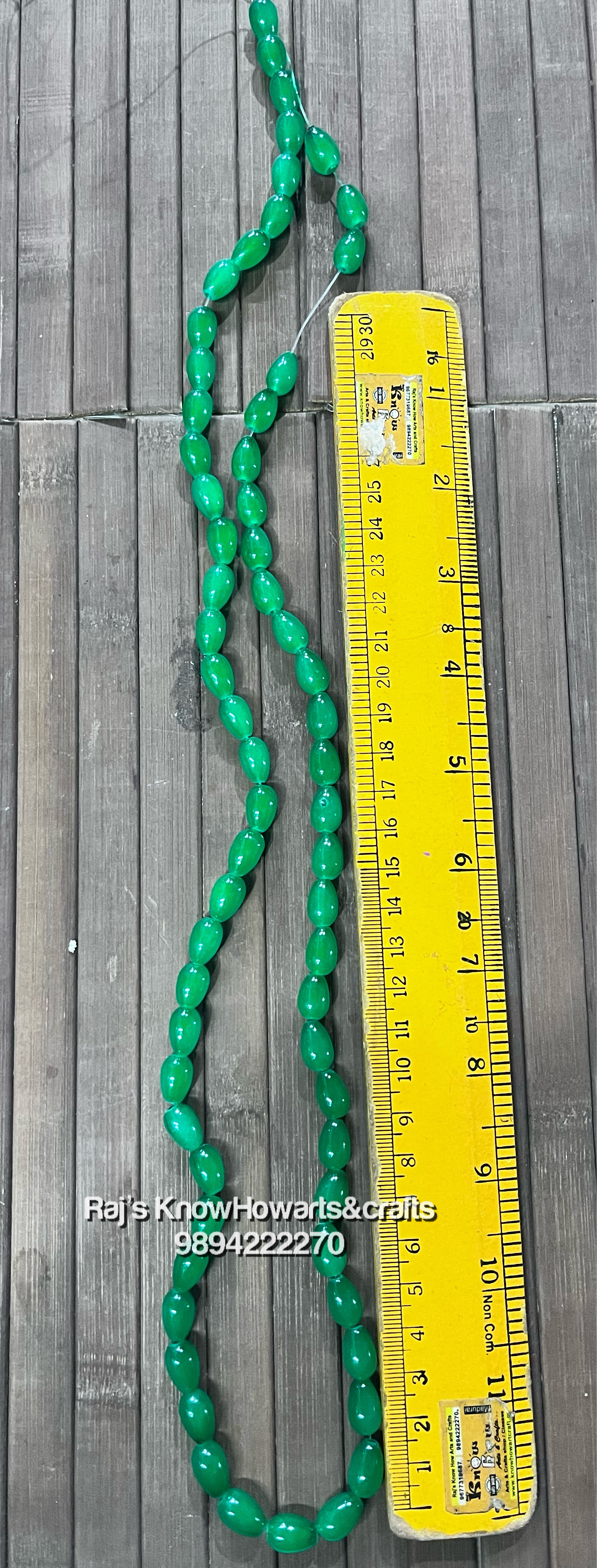 Bracelet beads Emerald green  colour - 1 line