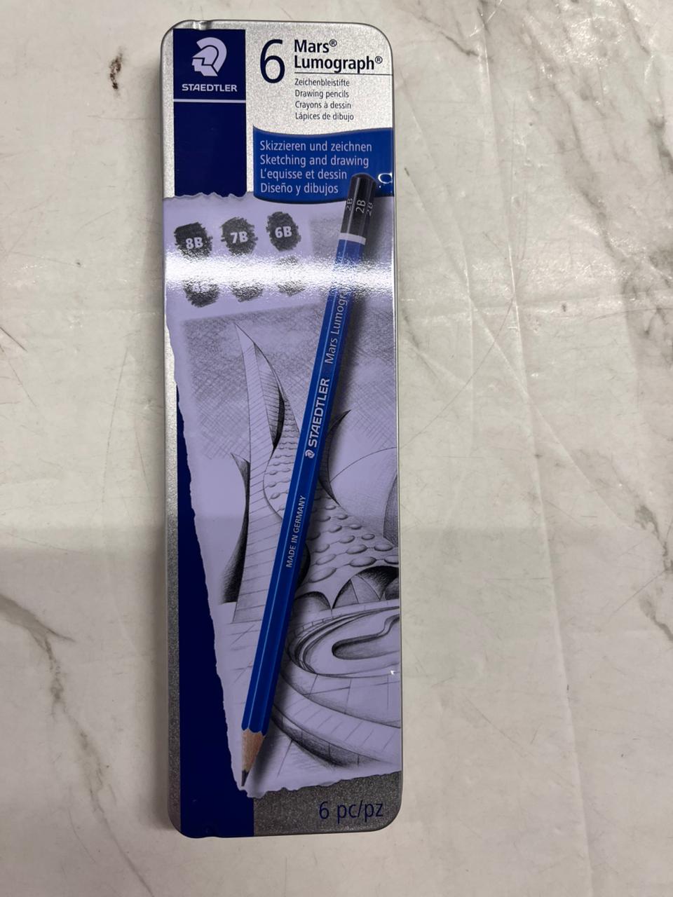 6 Assorted Staedtler Mars Mumograph drawings pencil set blue -8710