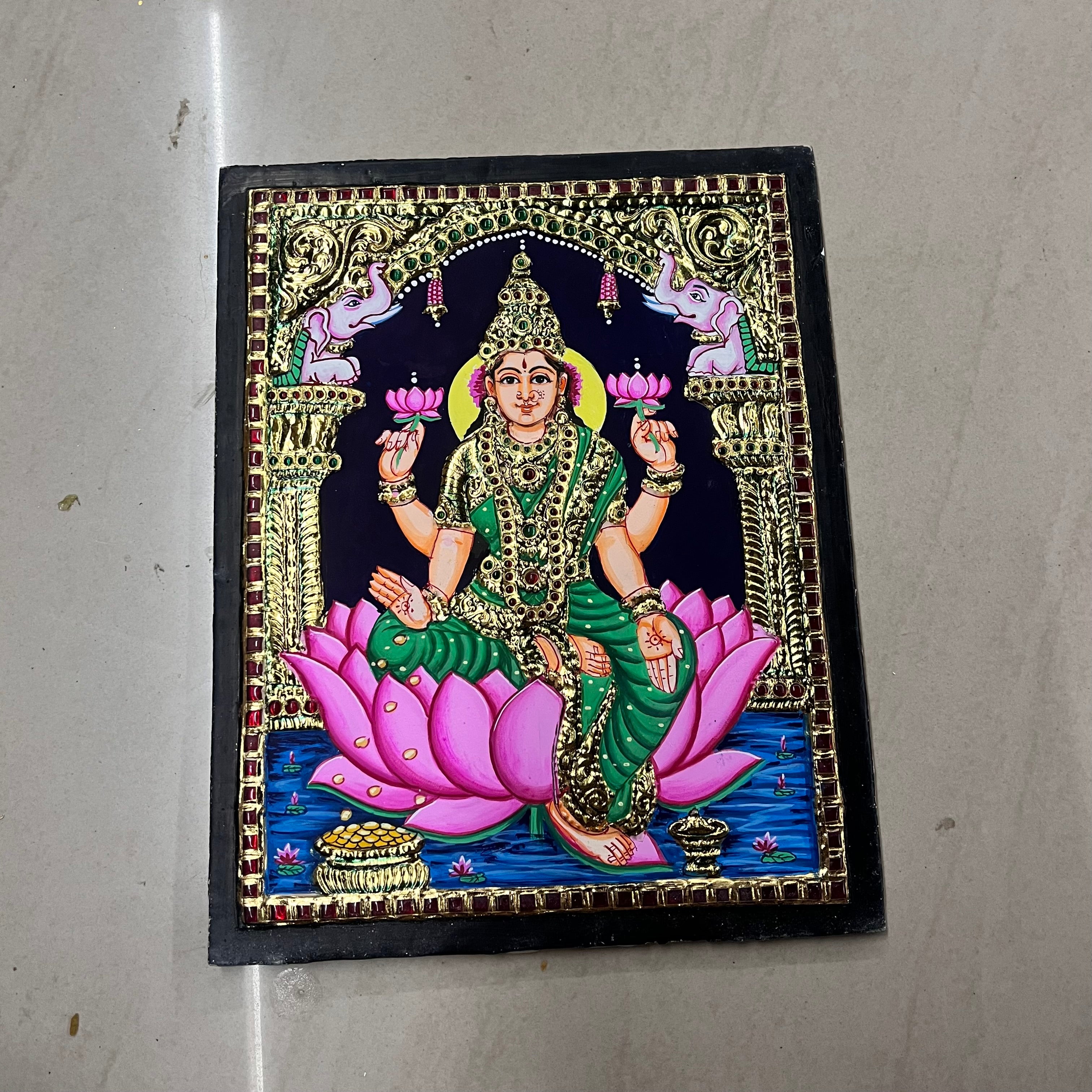 Gajalakshmi different designs assorted 1pack Tanjore painting 8x10 assorted 1pack(15days delivery form payment date)