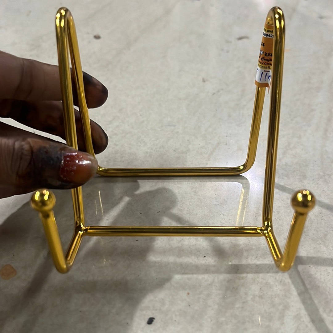 Acrylic easel stand  gold 8 inches