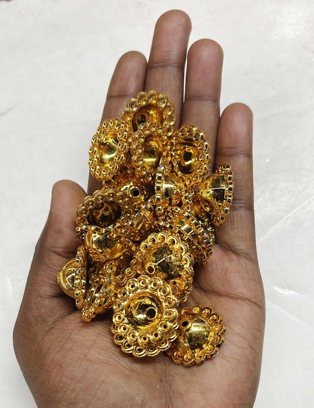 Golden acrylic cap beads 50g-1pack