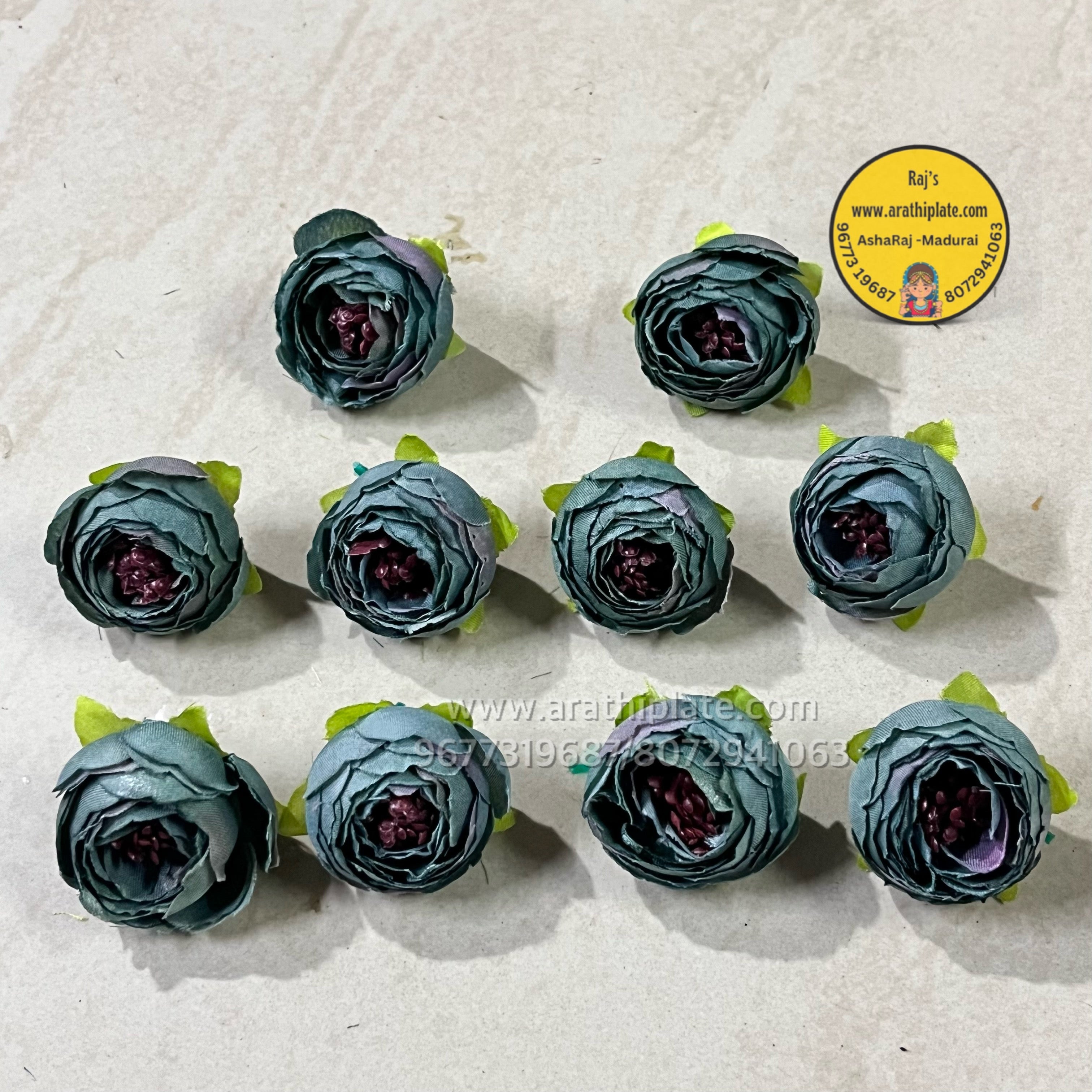 Kutty Peonies Turquoise- 10 pc in a pack