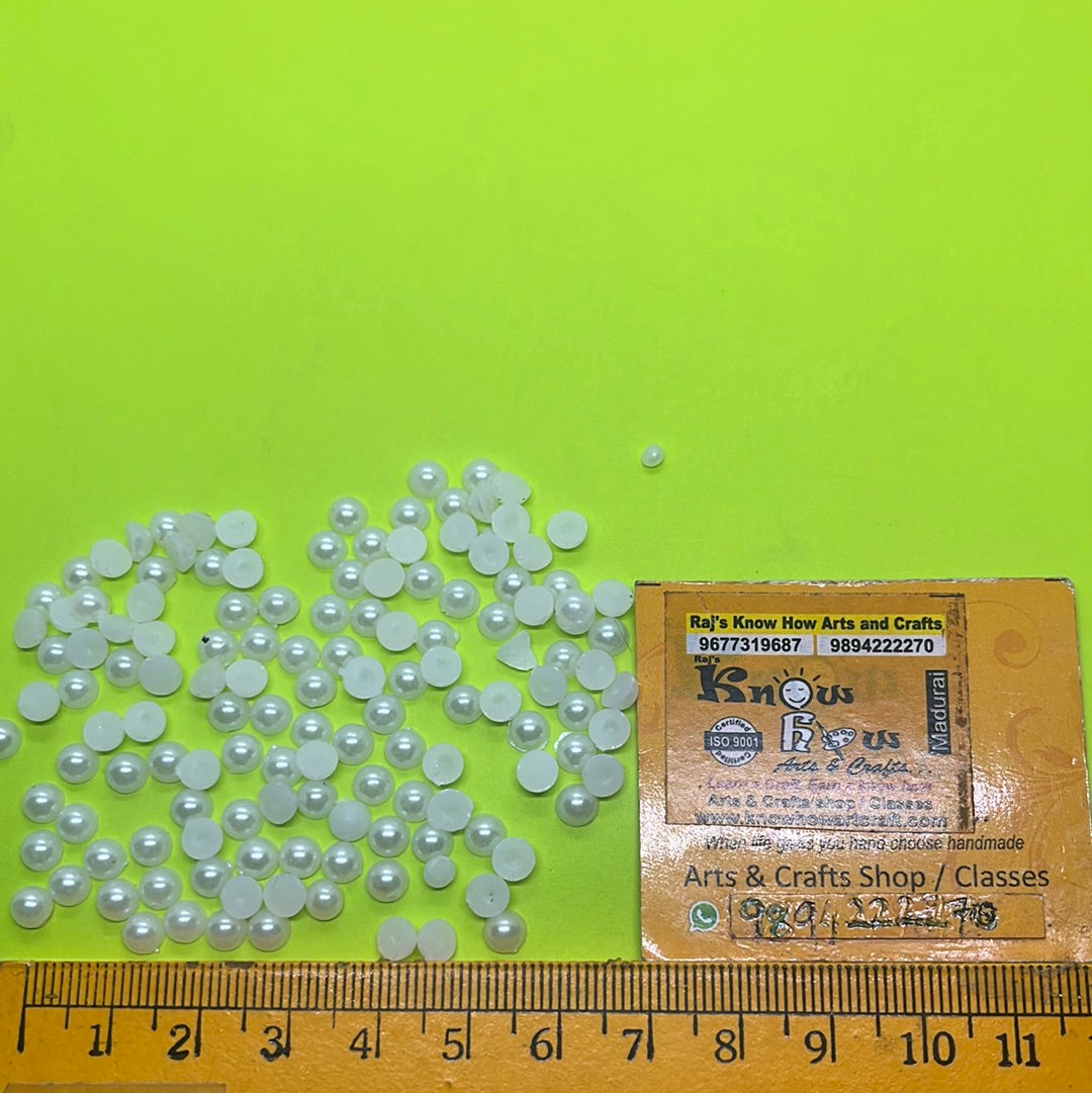 6mm White half cut Pearl 25 g