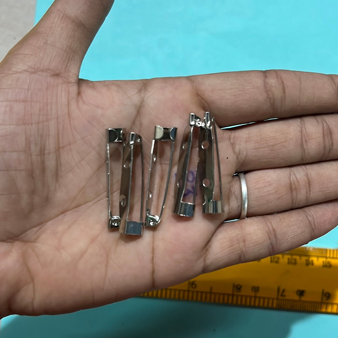 Silver broach pins 8 piece