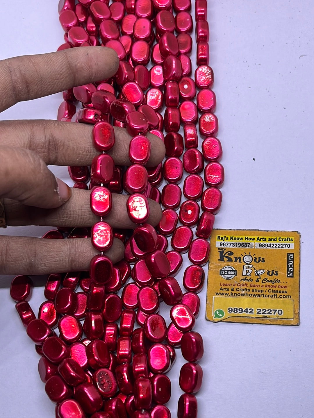 Red color Tablet beads  1 punch - 3