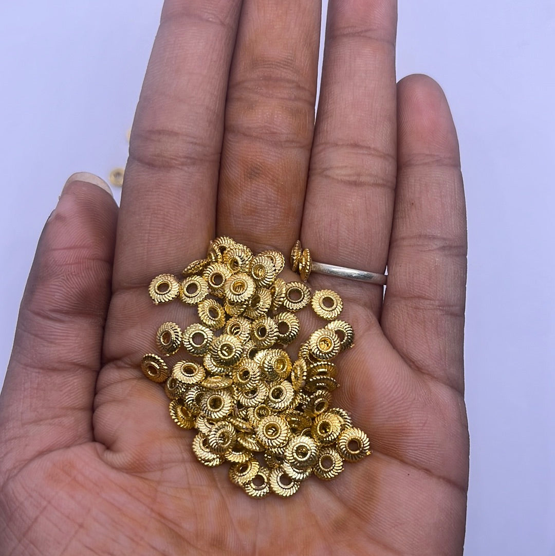 Bye rope Bali spacer gold plated beads