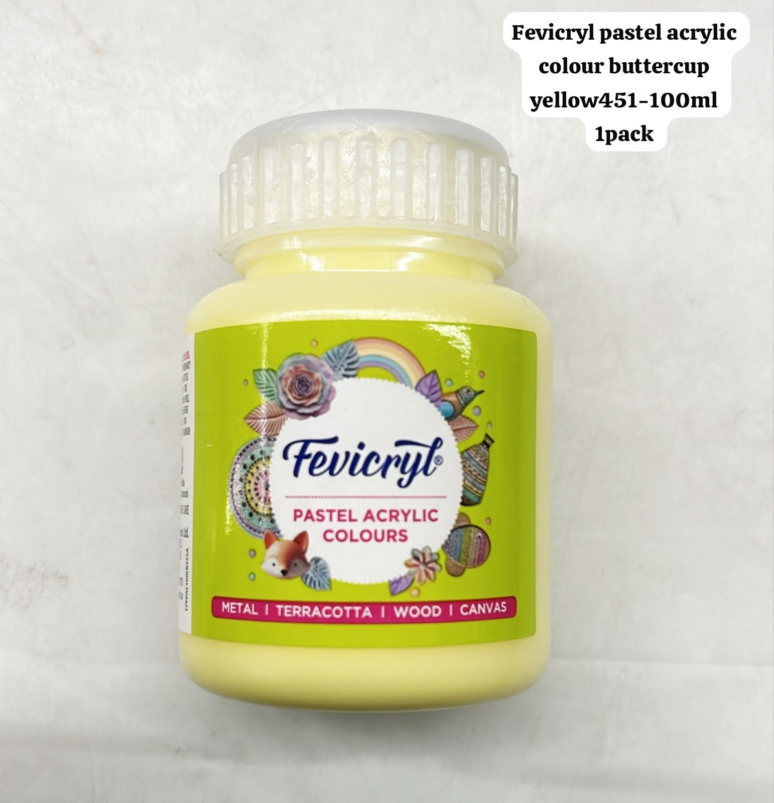 Fevicryl pastel acrylic colours buttercup yellow 100ml -1pack