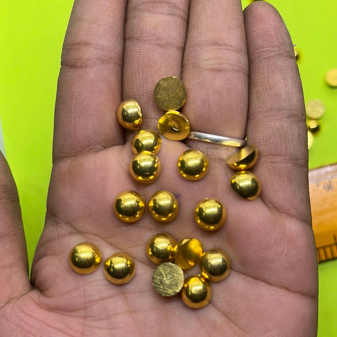 8mm  golden half round beads more than 25pc