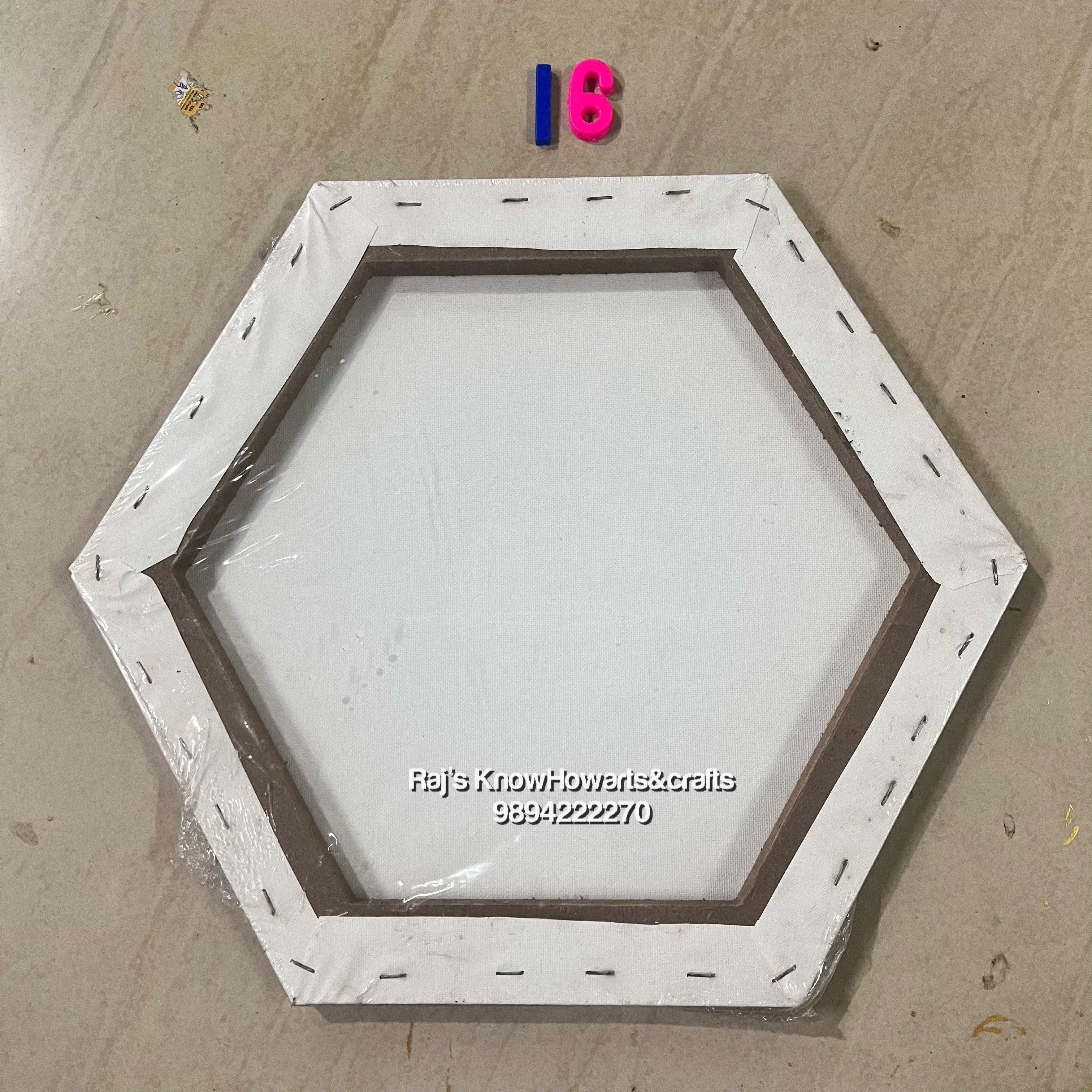 Hexagon stretched canvas 16 inch