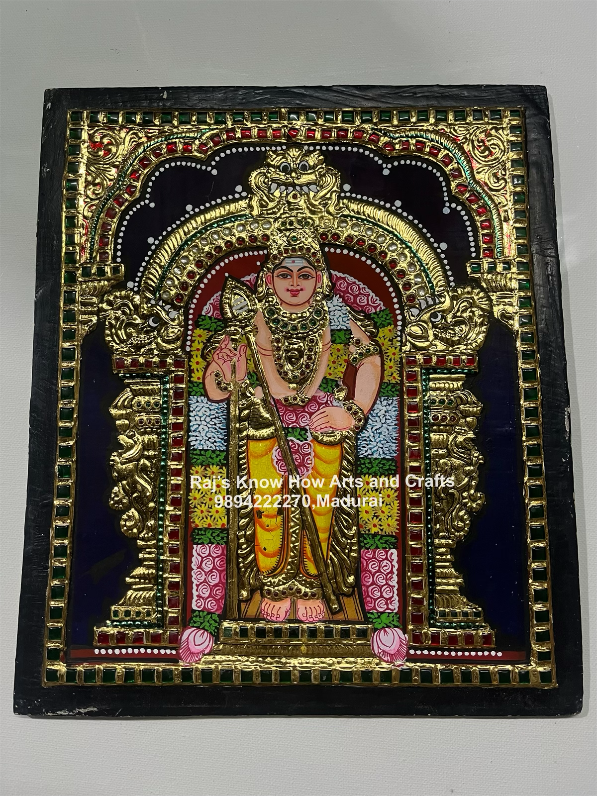 Murugan Tanjore painting 10x12 inch – KnowHowArtCraft