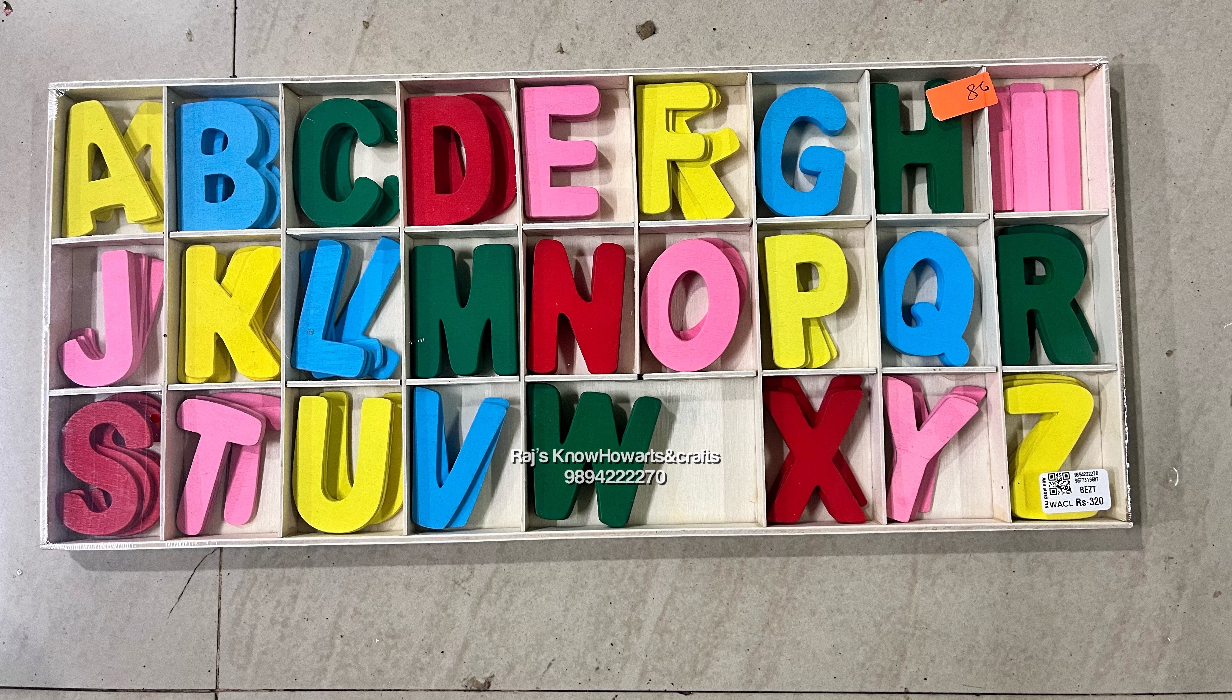 WOODEN ALPHABET COLOUR LARGE-WACL