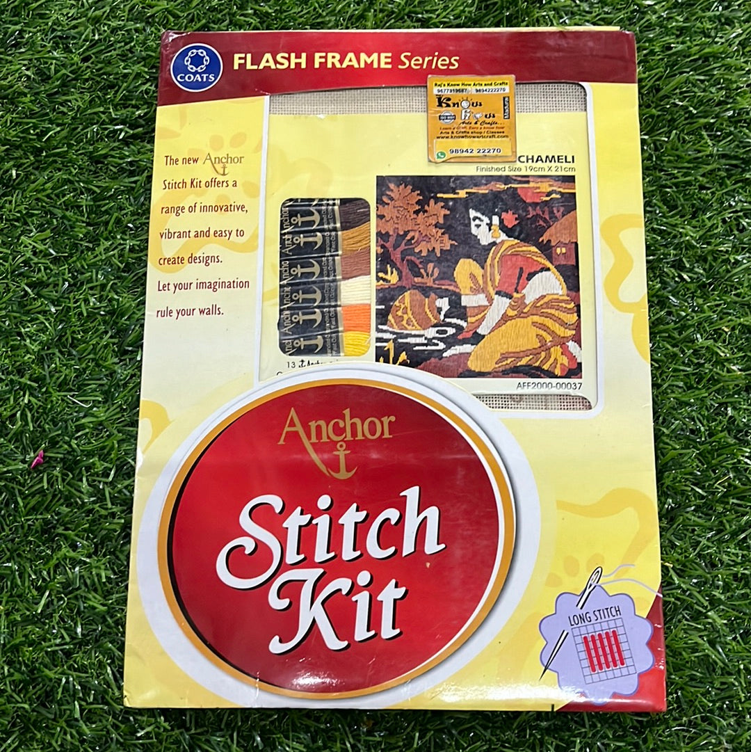 Anchor stitch embroidery kit Chameli finished size 22cm x 25cm