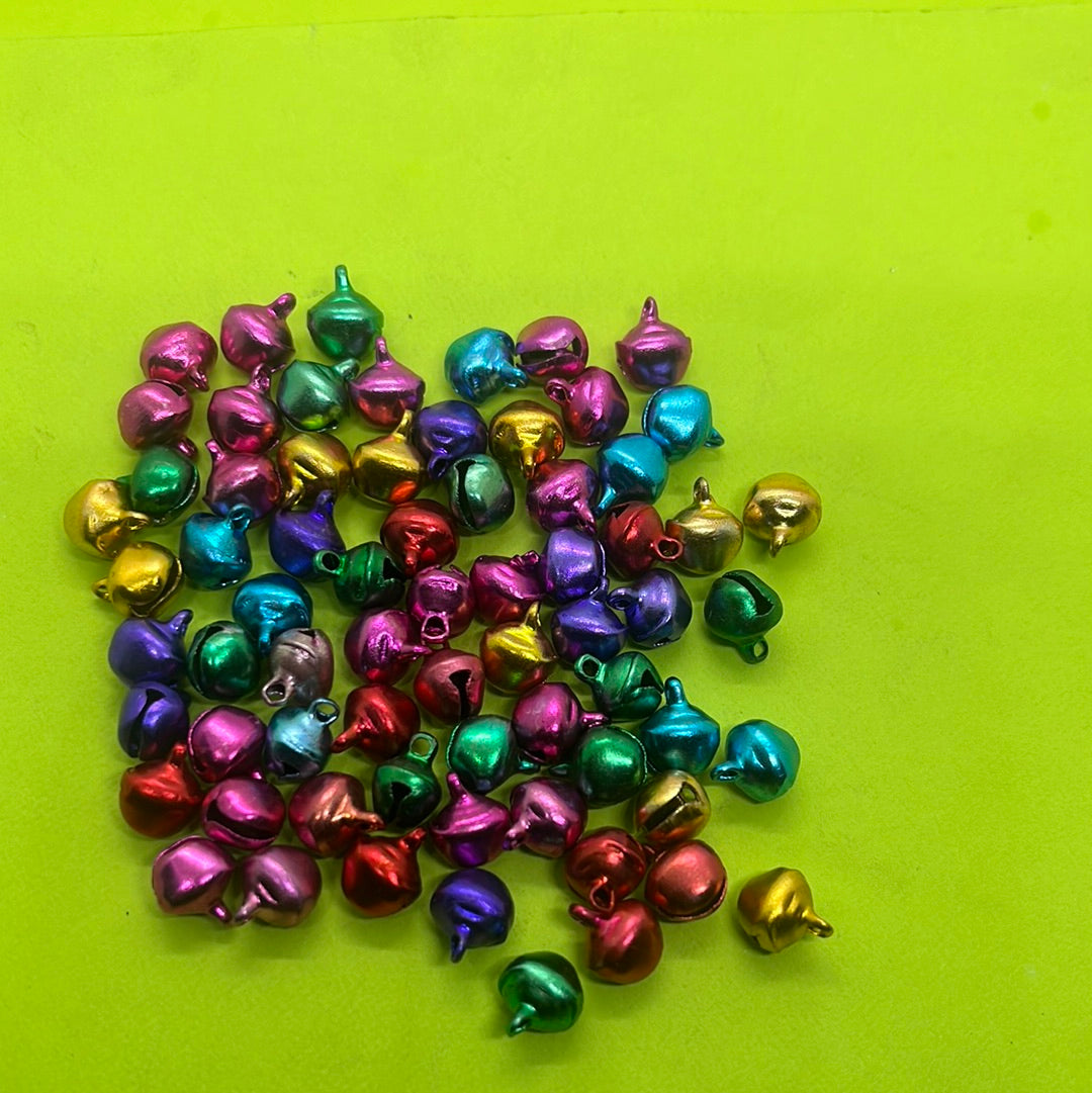 Multicolour jingle bell beads more than 25pc