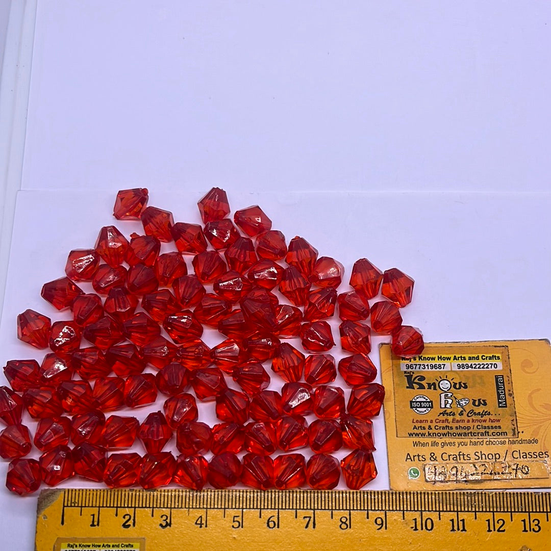 Acrylic red glass beads 100 g