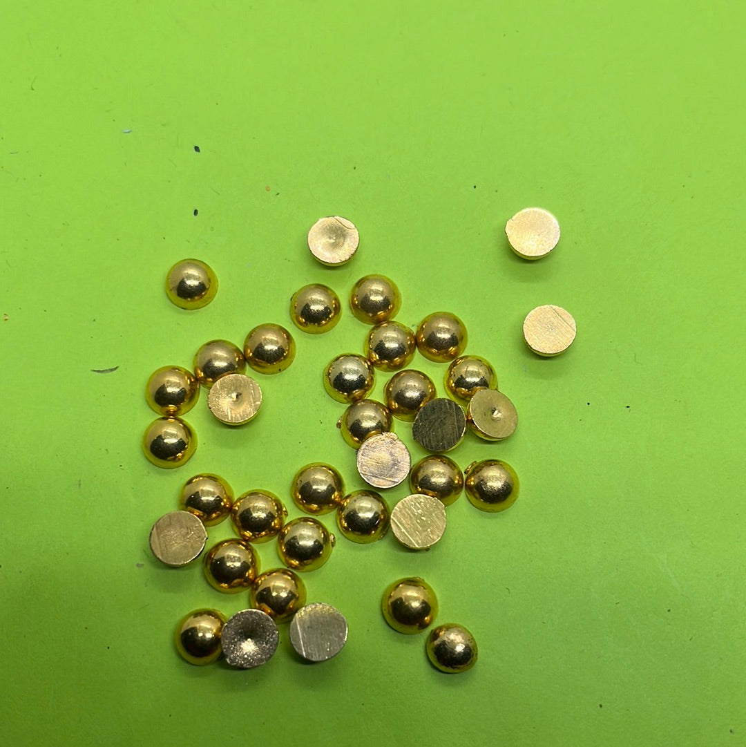 9mm round half Golden beads more than 25pc