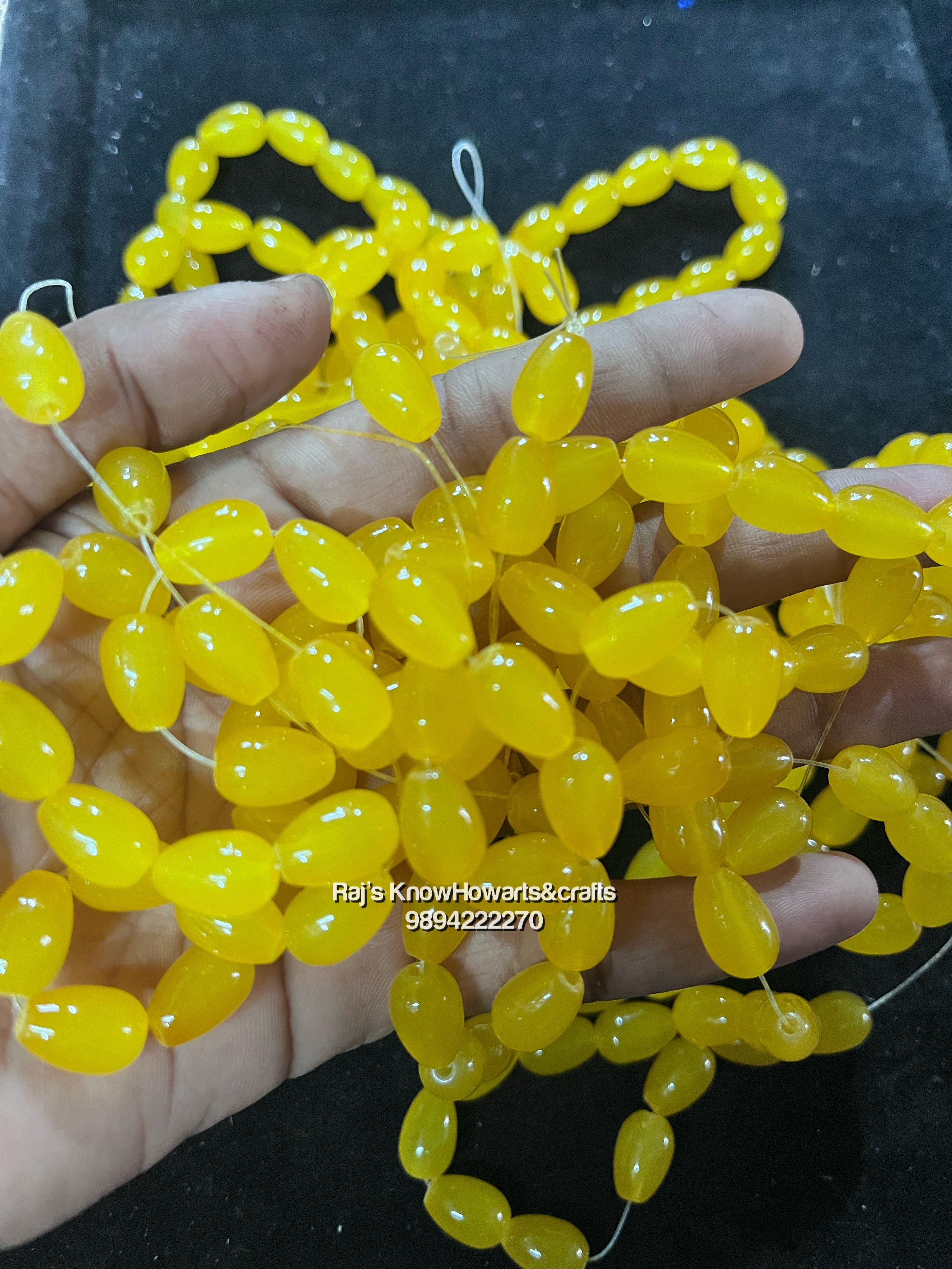 Bracelet beads yellow   colour - 1 line