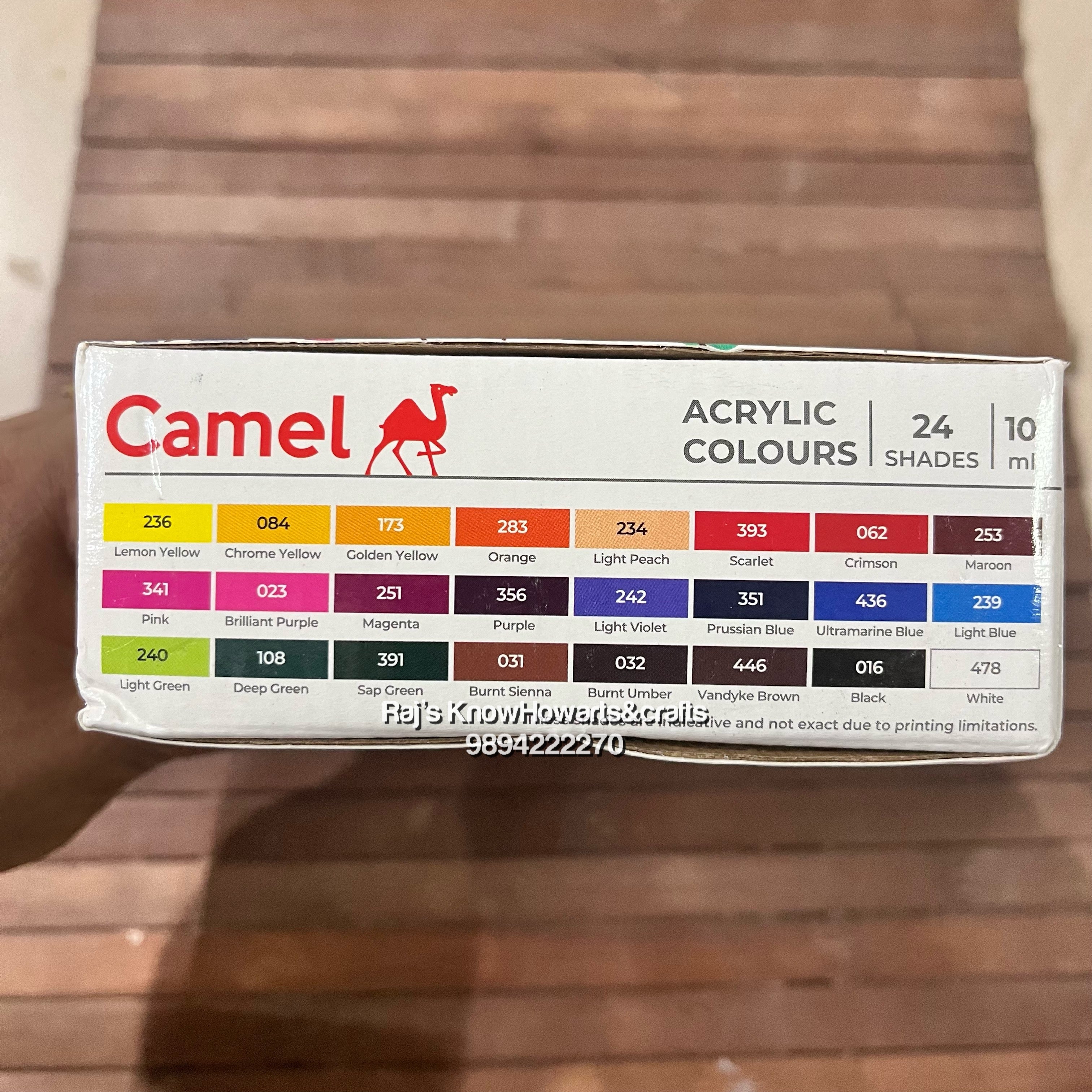 Camel Acrylic Colour 24 shades 10ml