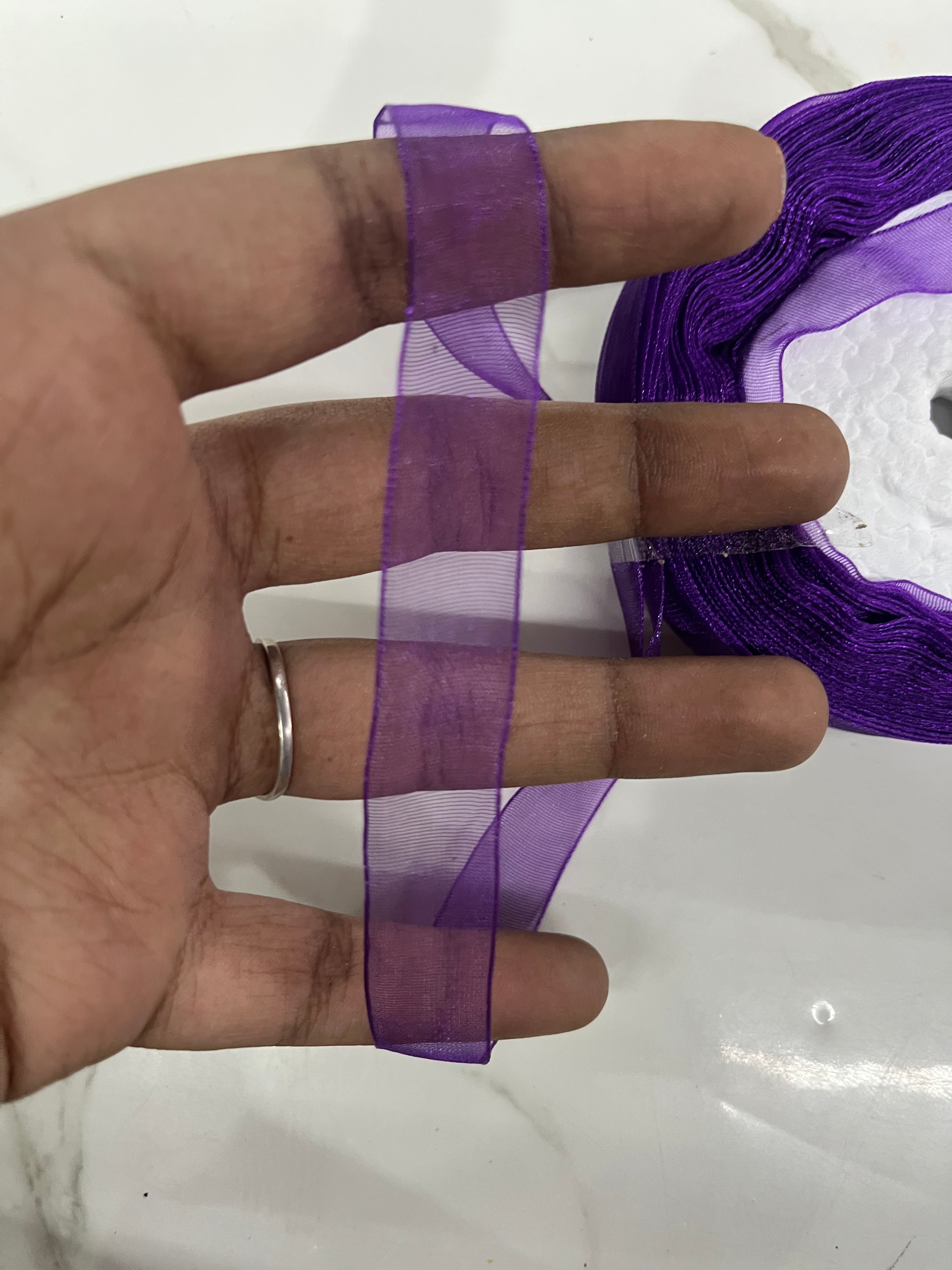 Purple Half inch organza ribbon
