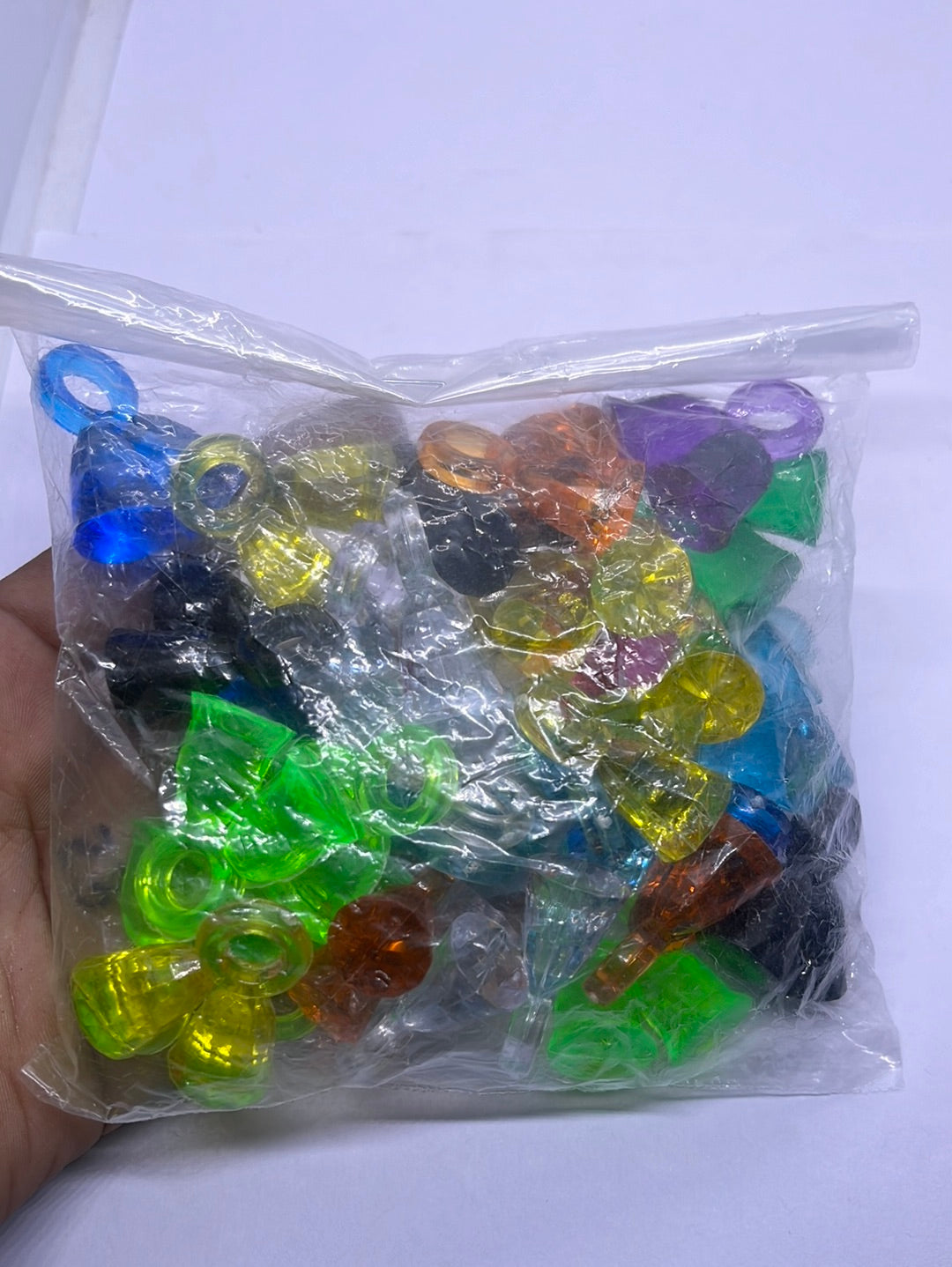 Acrylic  plastic    Multicoloured   beads -50g in a pack