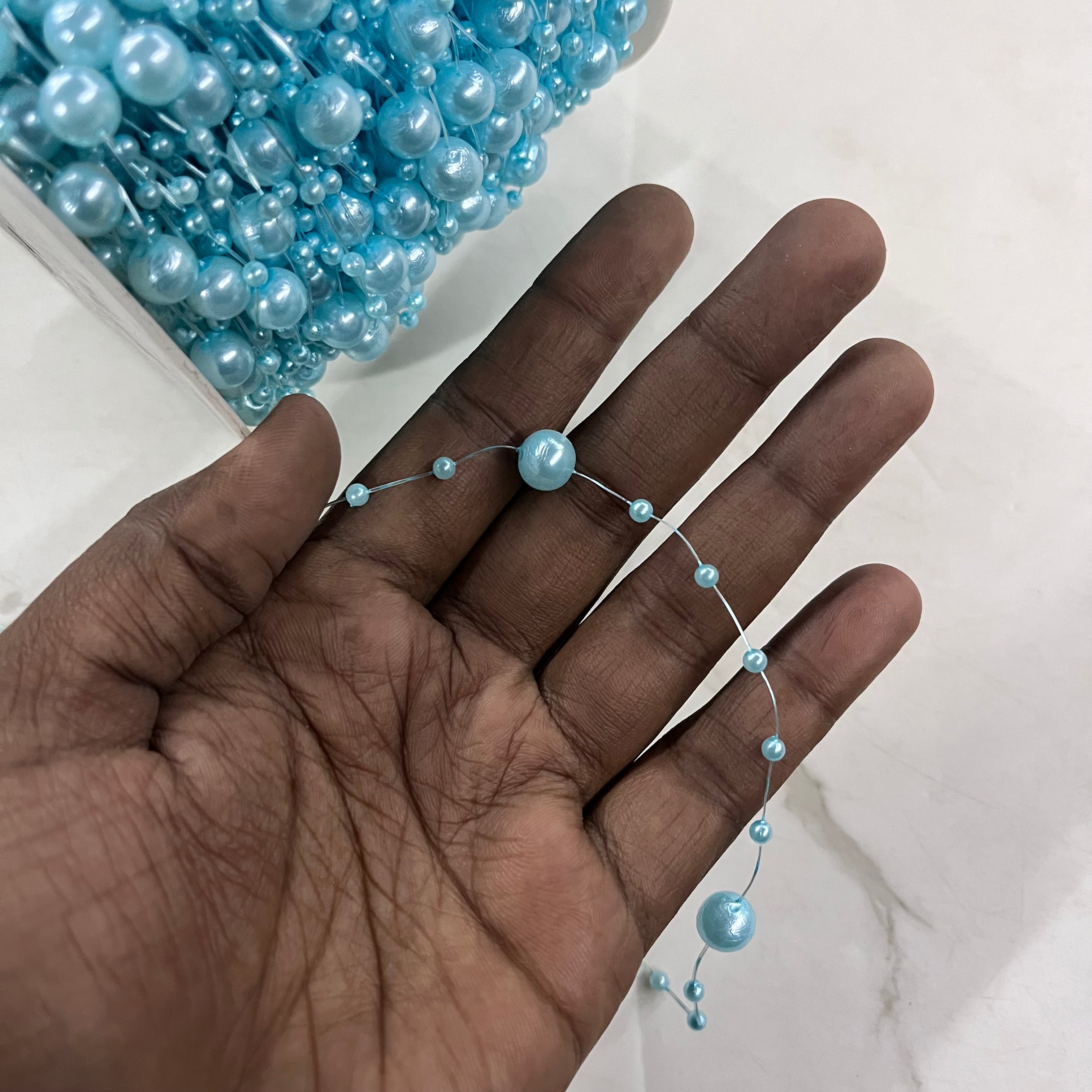 Artificial pearl chain assorted 1meter 1pack