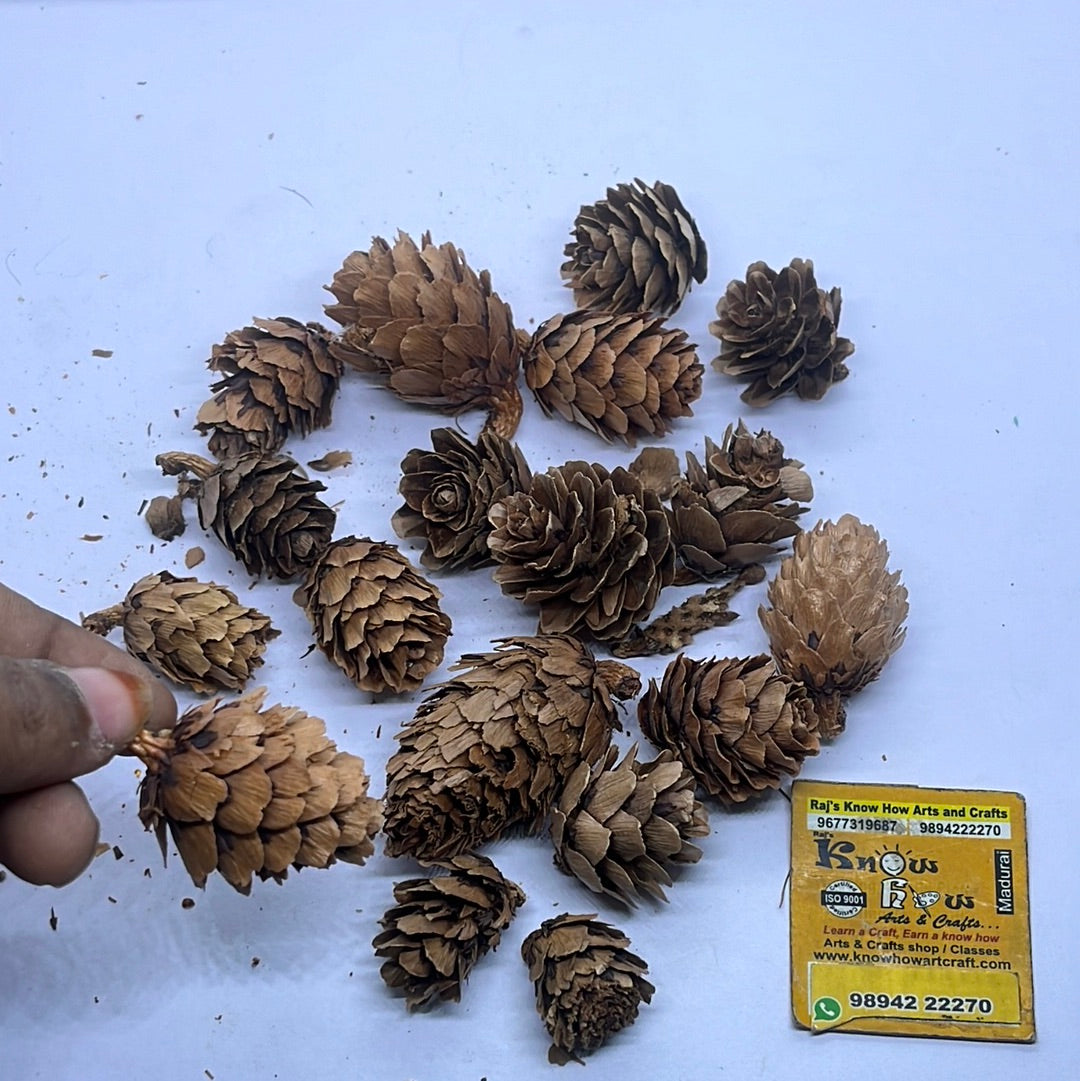 Christmas decorations wooden pine cones