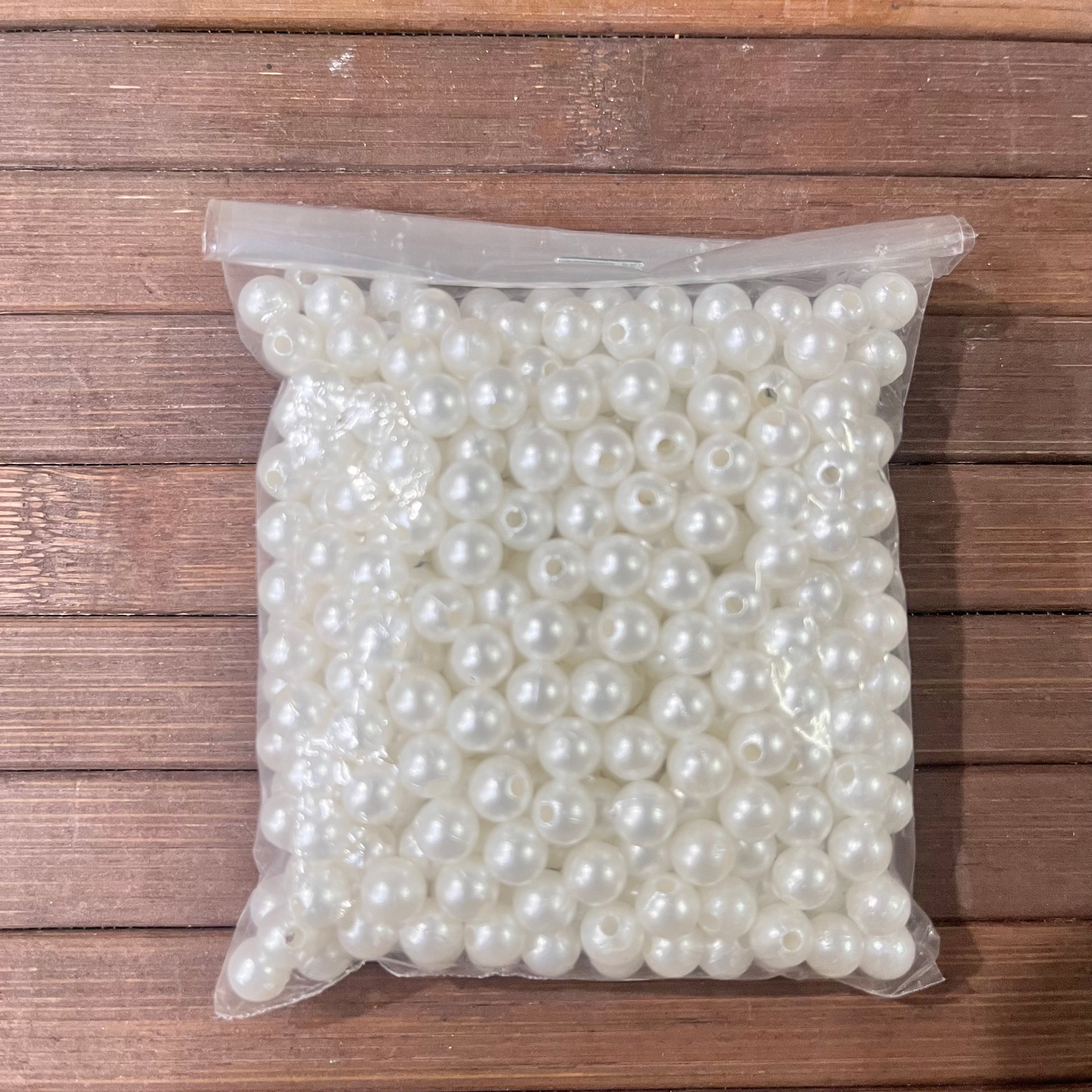 Plastic pearl beads - 50 g