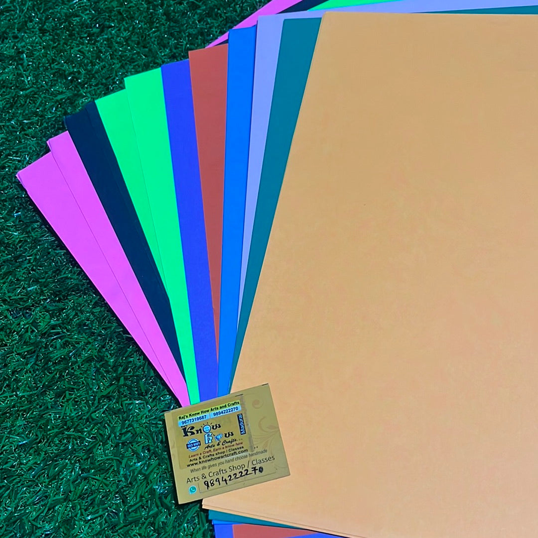 Assorted colour cardstock boards A4-20  sheet pack