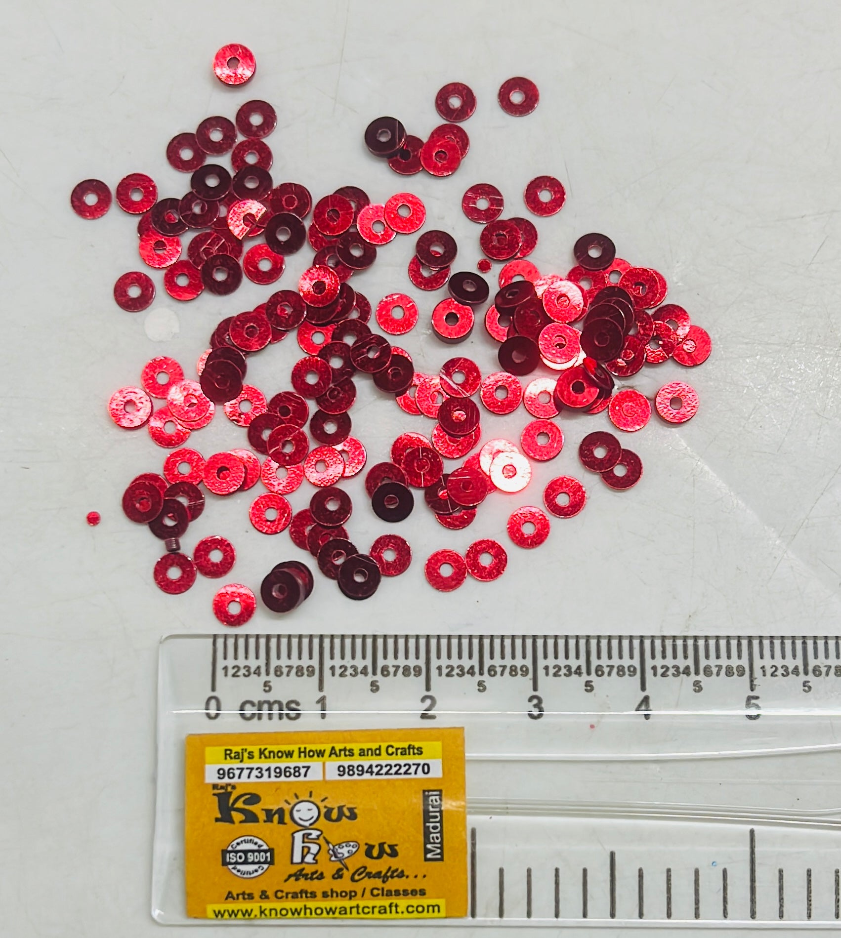 4mm flat sequence red colour 100g-1pack/555C